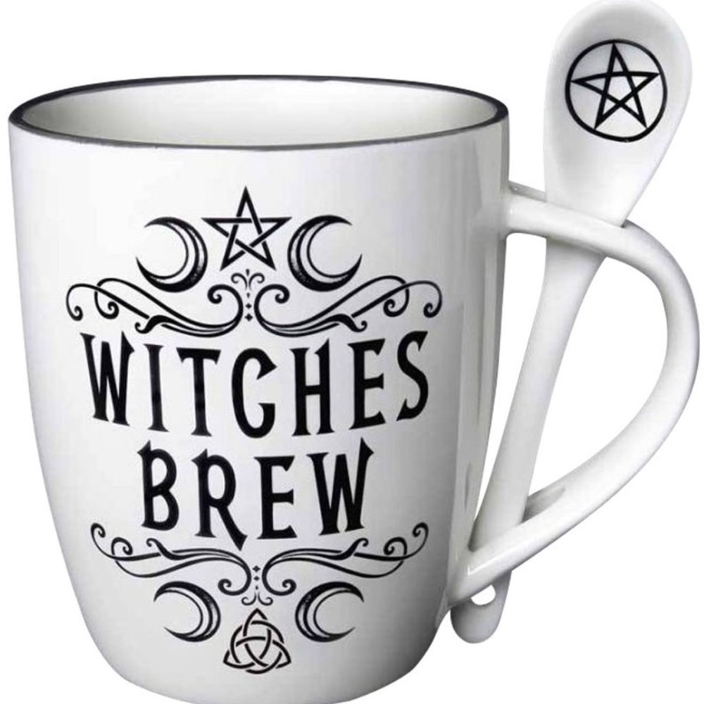 Alchemy Gothic Witches Brew China Mug Spoon Set New in Box